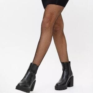 Bundle of 2 Urban Outfitters Jewel fishnet tights Sz M/L